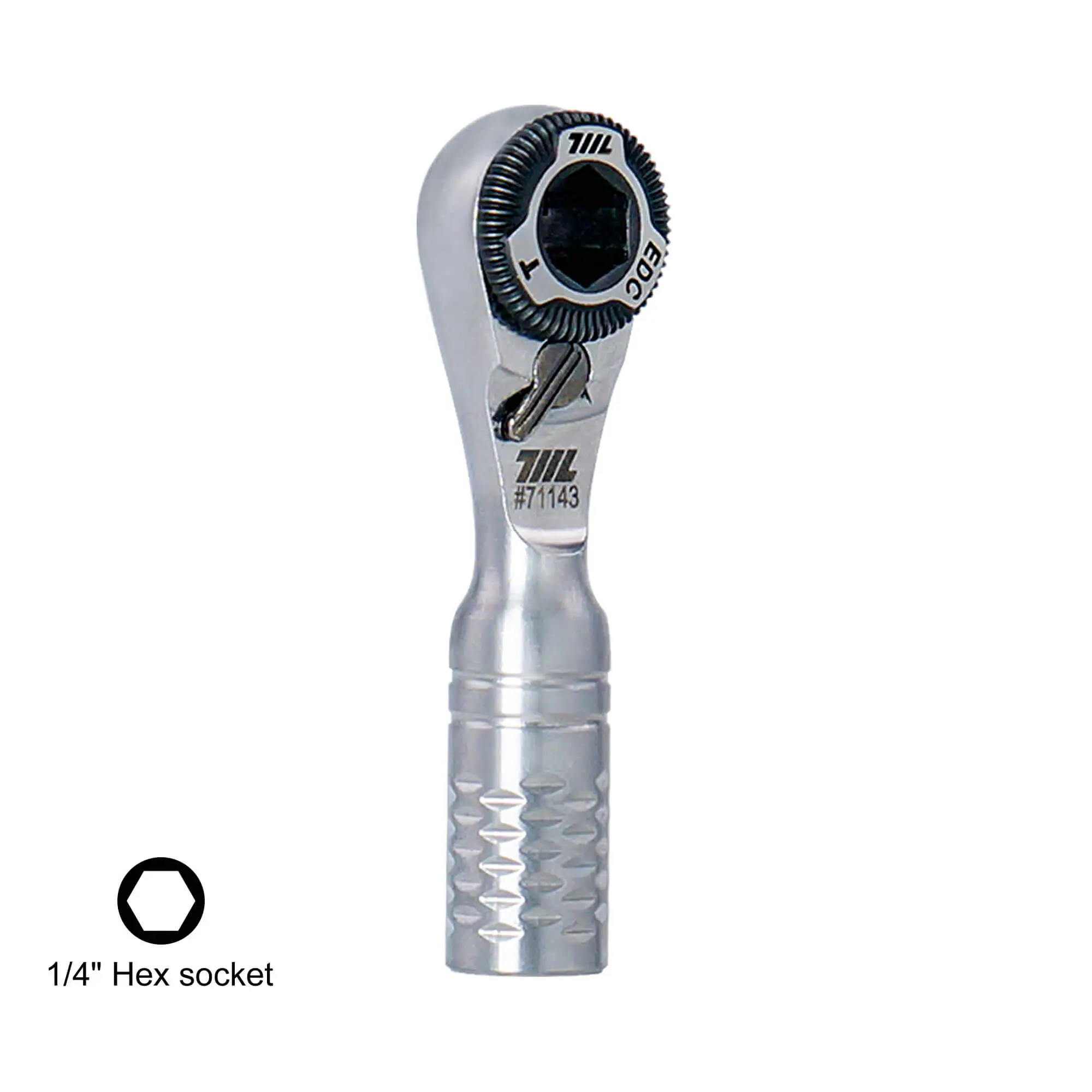 Front view of the 711L Mini Ratchet Wrench TG on a white background, showing the ratchet head and diamond‑cut bit holder